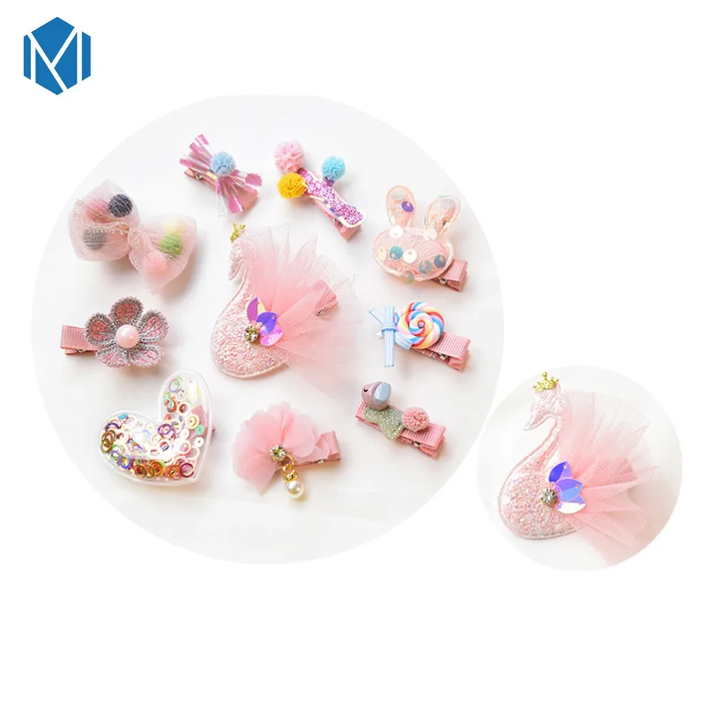 MISM Baby Hair Clips Animal Haarband Bows Hairpins for Girls Hair Accessories Headband Chiffon Cartoon Barrettes Set Ornament