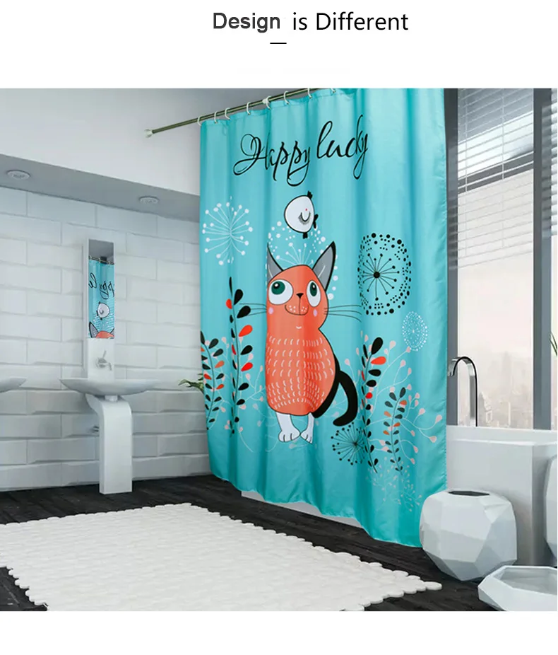 Lucky cat shower curtain