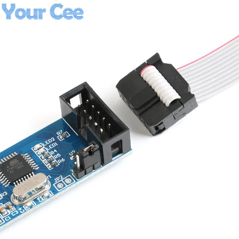 Программатор USBASP USBISP AVR USB ISP ASP ATMEGA8 ATMEGA128 Поддержка Win7 64 10Pin модуль провода к 6 Pin