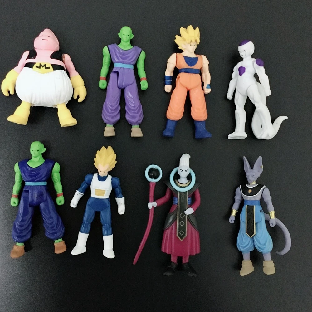 

10pcs Random Dragon Ball Z Whis Beerus Vegeta Piccolo Gokou Goku Frieza Freeza Figurines Toy Doll DBZ Model Gift