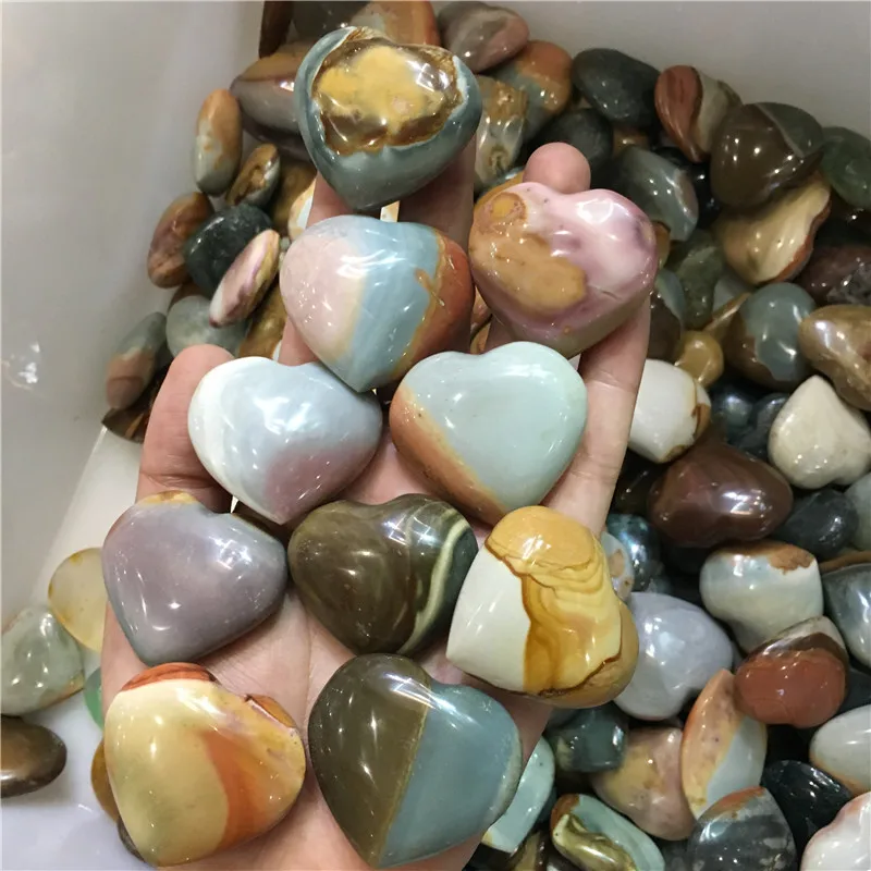 10pcs lucky stone 100 natural ocean stone heart reiki