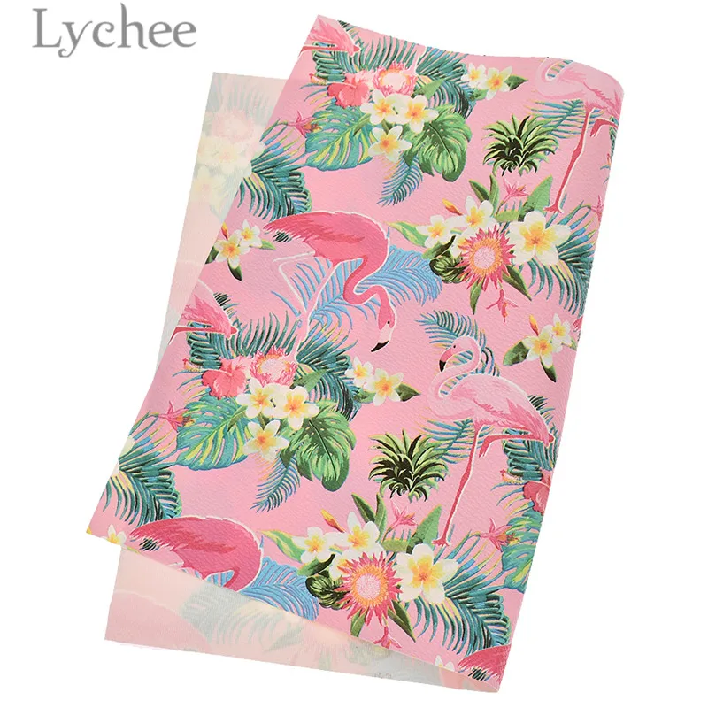 Lychee Life 29x21 см А4 Фламинго искусственная кожа ткань высокое качество шитье Синтетическая Кожа DIY материал для сумок одежды