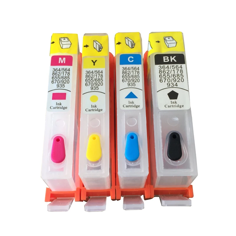 4 color BK C M Y Refillable ink Cartridge For HP 670 XL hp670 with chip for HP deskjet 3525 4615