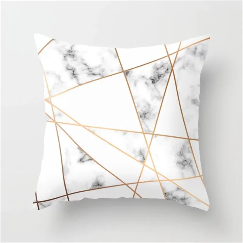 Marble Cushion Cover Granite Printed Lines Throw Pillow Cover Polyester Throw Pillow Covers Decorative Pillowcases Home Decor