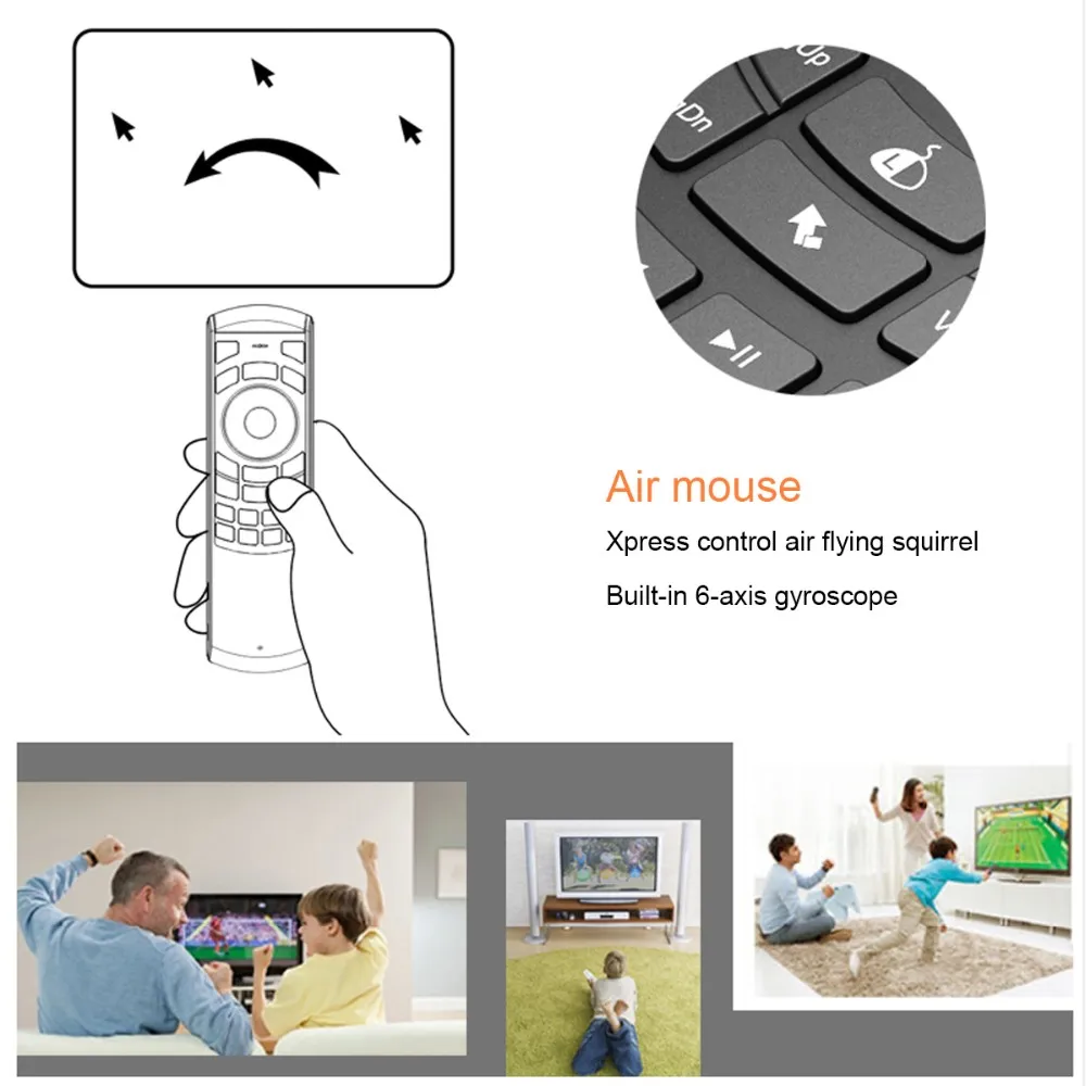 Rii Mini i25 HE/RU/US/AR/FR 스마트 TV 용 프로그래밍 가능한 키가있는 무선 키보드 에어 마우스 원격 제어 안드로이드 TV Box Fire TV