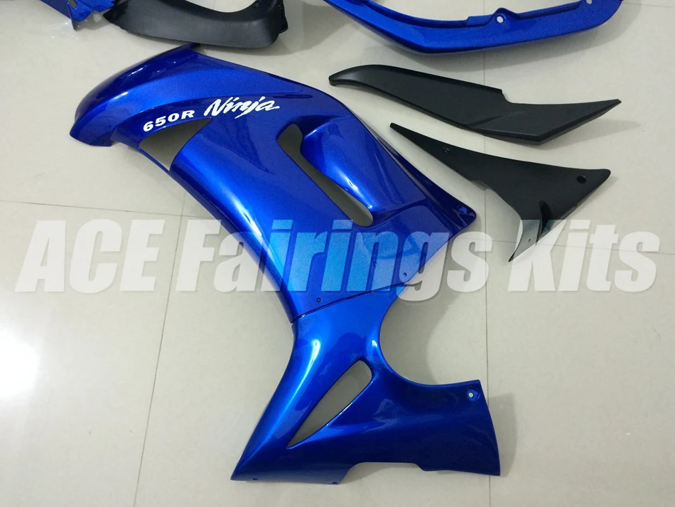 Легко Установка ABS Обтекатели комплект подходит для Kawasaki Ninja 650R ER-6F 06 07 08 650 ER6F 2006 2007 2008 Цвет: синий
