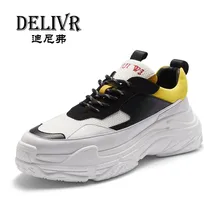 Delivr/Новинка; высокие кроссовки для мужчин; коллекция года; сезон весна; сетчатый верх; дизайнерская обувь; Мужская модная Вулканизированная обувь; цвет белый, черный; Zapatos De Hombre