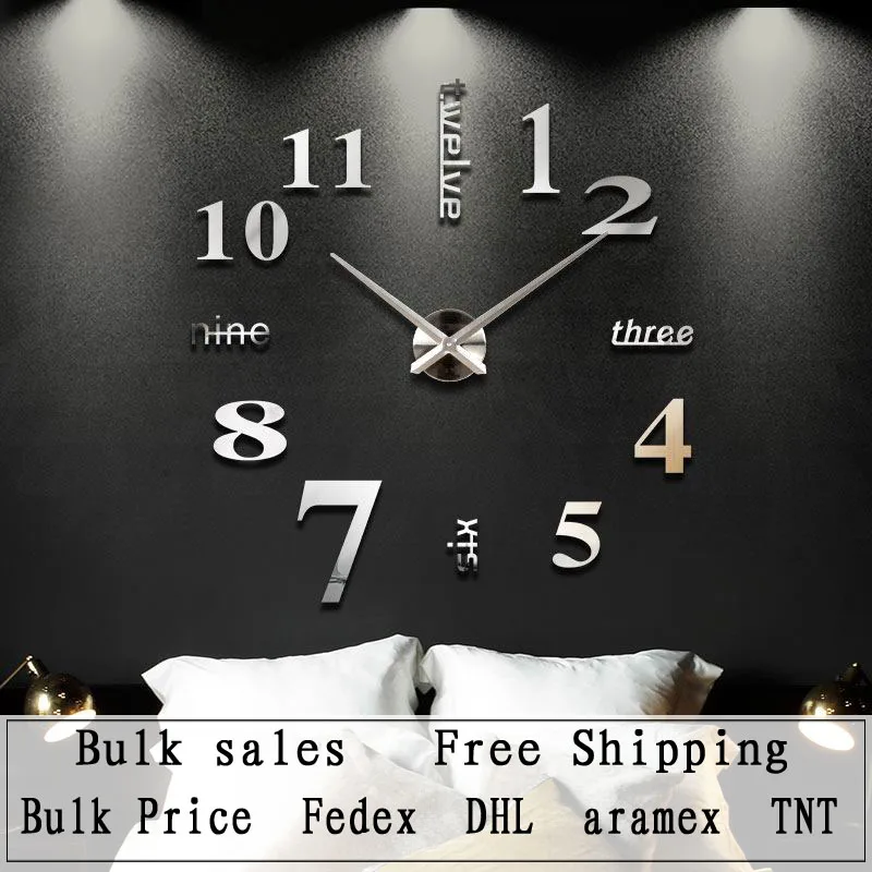 

Home decoration Quartz big wall clock modern design 3D DIY large decorative wall clocks watch wall unique gift Bulk Price