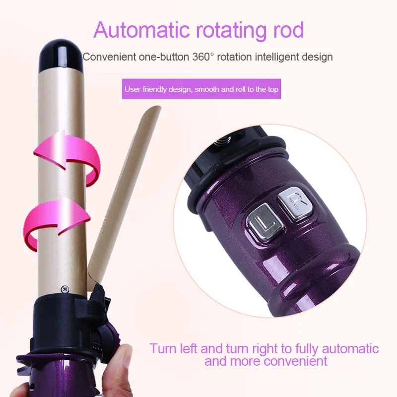

Auto Rotary Electric Hair Curler Curling Iron Automatic Rotating Wave Styling OR88