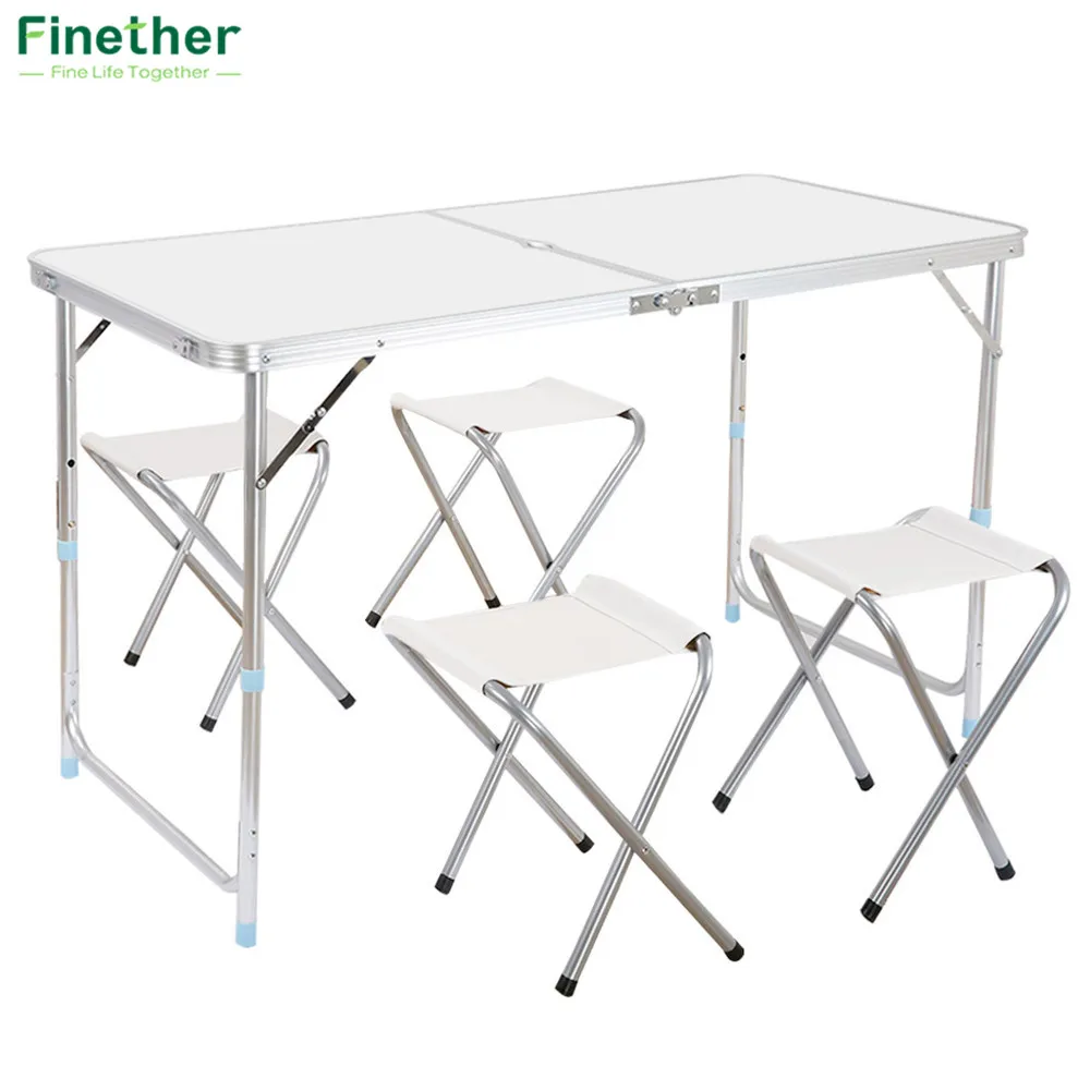 us 35 54 20 off finether tasinabilir ultralight yuksekligi ayarlanabilir aluminyum masa katlanir acik masa tabure seti yemek piknik kamp