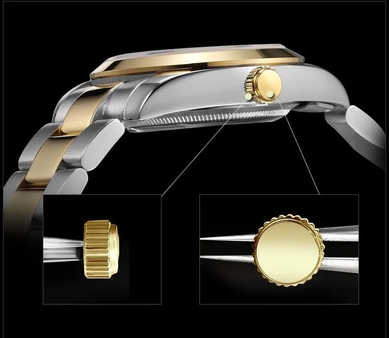 GUANQIN Gold Couple Watch Men Women Mechanical Watch Luminous Calendar Week Waterproof Rhinestones Automatic Lovers Watches (17)