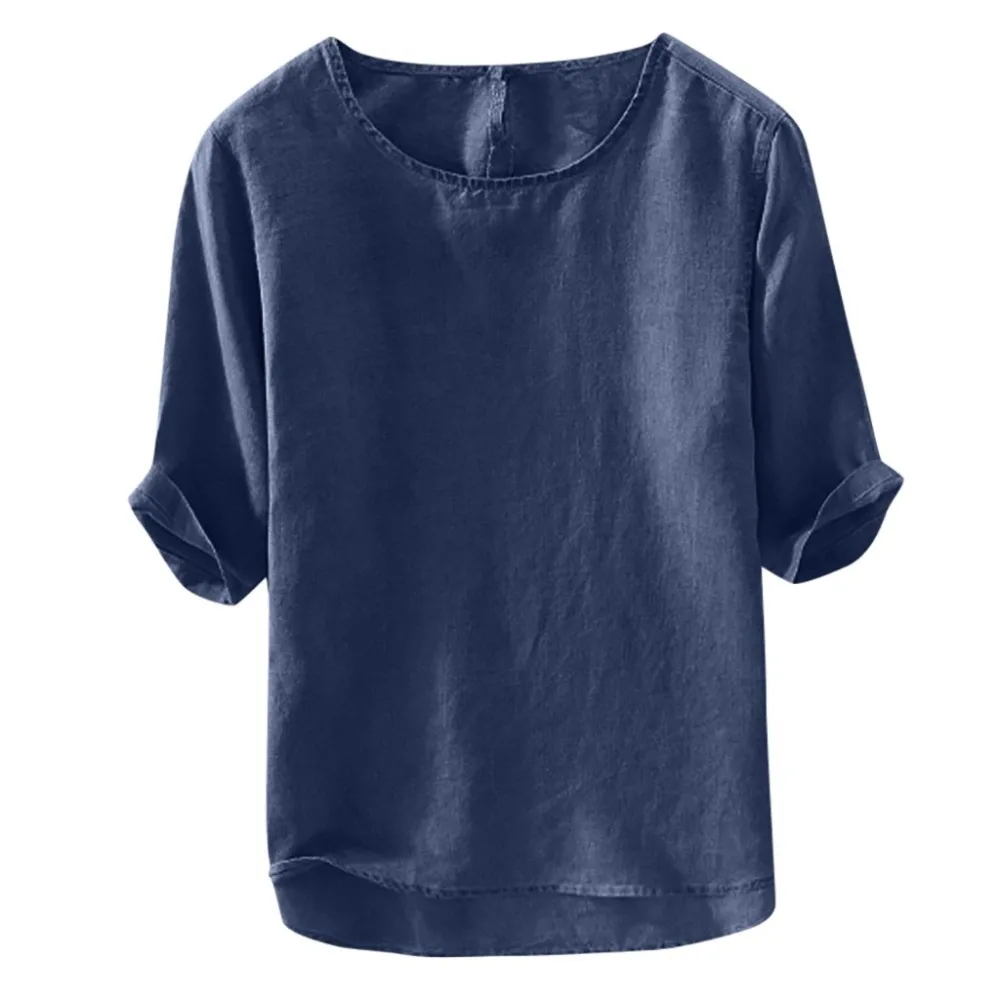 

New Women Casual T-shirt Tops Ladies Loose Vintage Cotton Linen Short Sleeve O-Neck Solid T-Shirt High Quality camiseta mujerBB4
