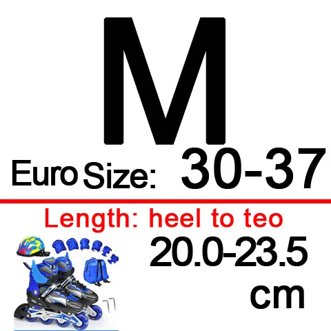 Мигающие роликовые коньки, ботинки для детей 4 колеса встроенного катания Отрегулируйте уличное скольжение слалом quad коньки patines en linea IA50 - Цвет: M blue set