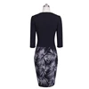 Nice-forever One-piece Faux Jacket Brief Elegant Patterns Work dress Office Bodycon Female 3/4 Or Full Sleeve Sheath Dress b237 ► Photo 2/6