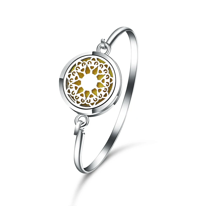 

MODKISR Wholesale Aromatherapy Diffuser Bracelet Stainless Steel Flower Star 25mm Magnet High Quality Wild Essential Oil Locket
