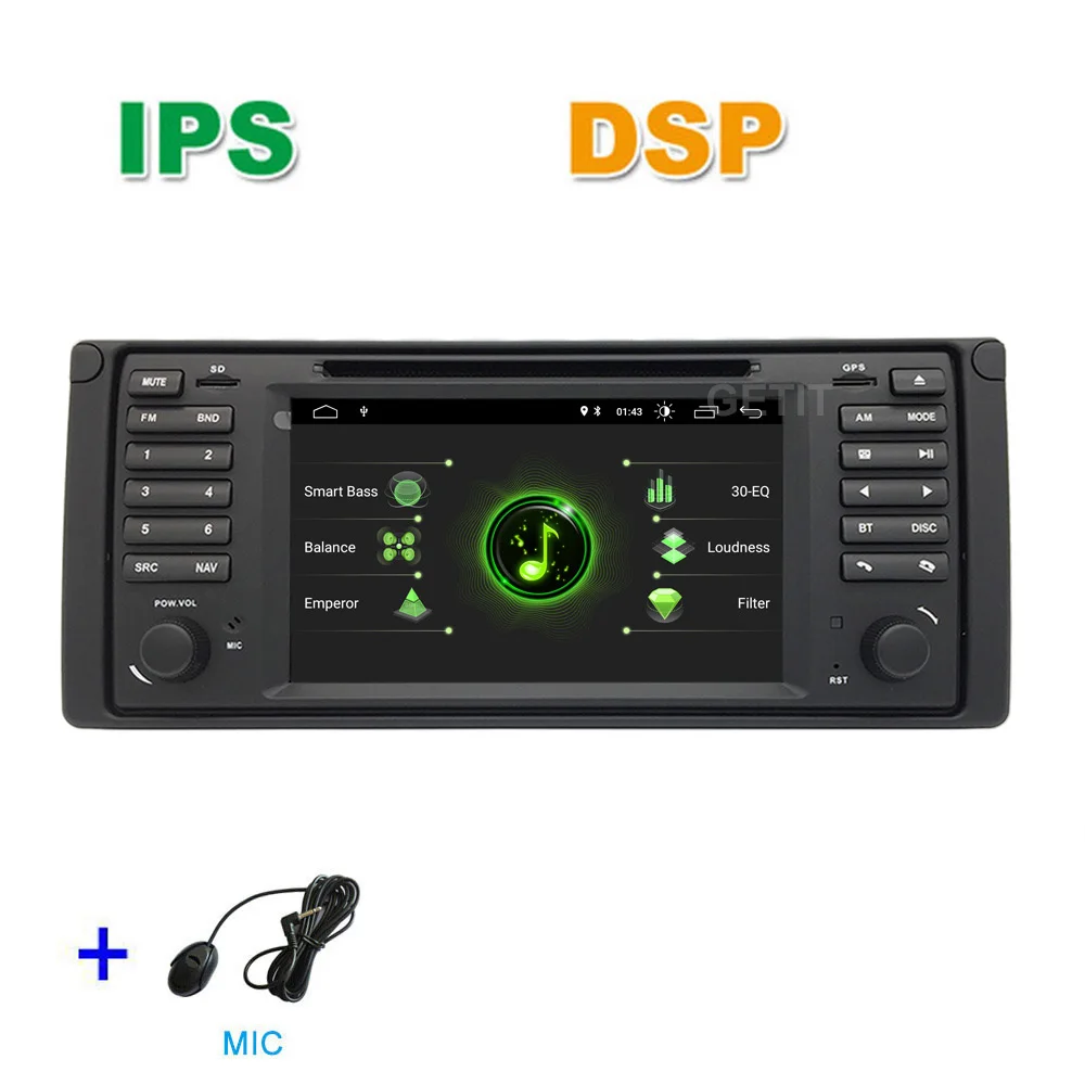 DSP ips Android10 автомобильный DVD мультимедийный плеер для BMW E39 M5 автомобильный Радио Стерео gps навигация - Цвет: DSP - MIC