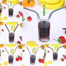 2/8 шт. соломка из нержавеющей стали многоразовый металлический питьевой соломы с чистящая щетка для дома Вечерние Барные аксессуары