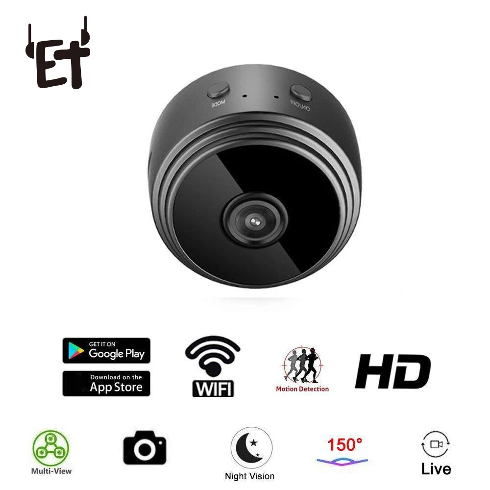 

ET A9 Mini Wifi Camera 1080P Infrared Camcorder Motion Detection Wide Angle Video Camera Home Security Cam Support 128G TF Card