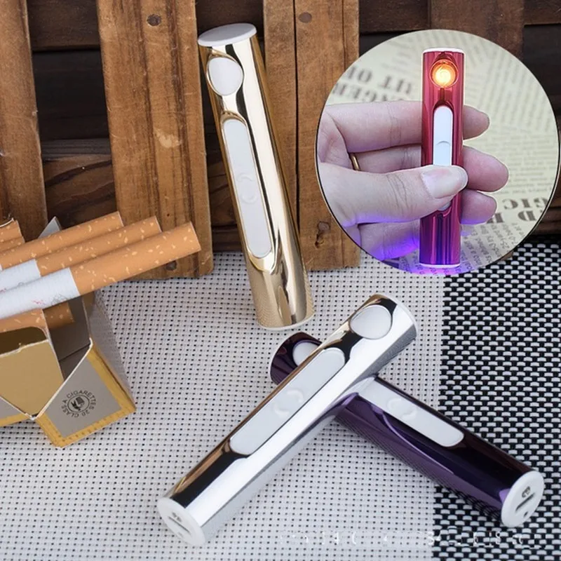 Portable Electronic USB Lighter Flameless Windproof Cigarette Lighter