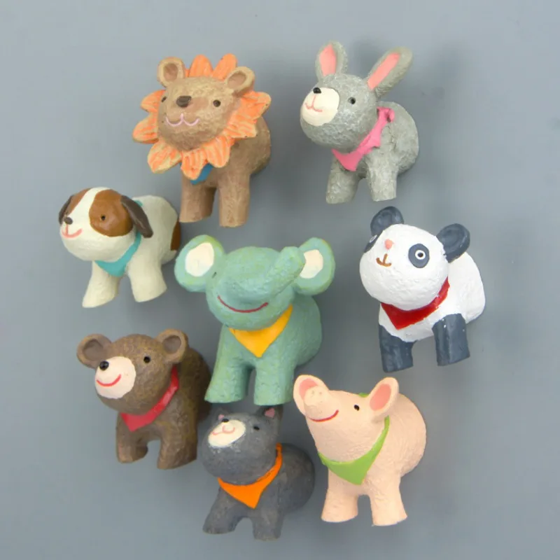 

Cartoon Animal Fridge Magnetic Sticker Rabbit Lion Puppy Elephant 3D Head Refrigerator Magnets Kids Gift Funny Home Decor