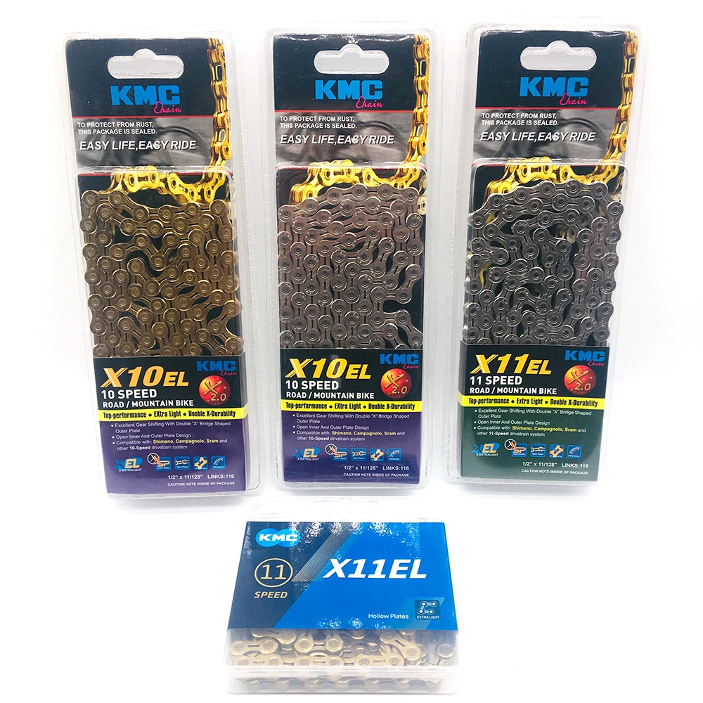 

KMC X10EL X11EL Bicycle Chain 10 11 Speed Bicycle Chain with Magic Button for MTB Rod Bicycle Parts Chain Titanium Original box