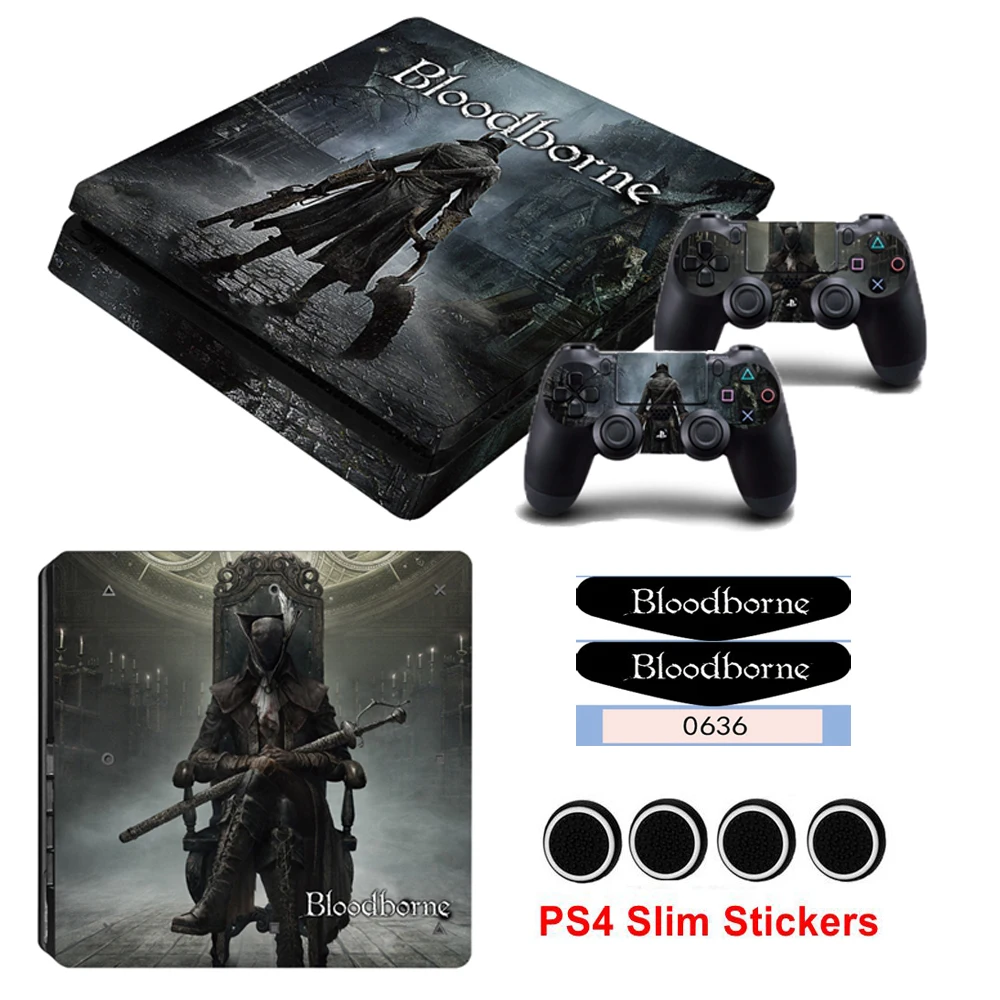 Светодиодный светильник бар кожа игра Bloodborne Кожа Наклейка для Playstation 4 Slim PS4 Slim консоль наклейки и 2 контроллера наклейки и крышки