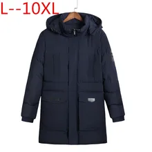 Новая зимняя мужская куртка, простое модное пальто с капюшоном, трикотажная дизайнерская мужская теплая Модная брендовая парка 10XL 8XL 9XL 6XL 5X