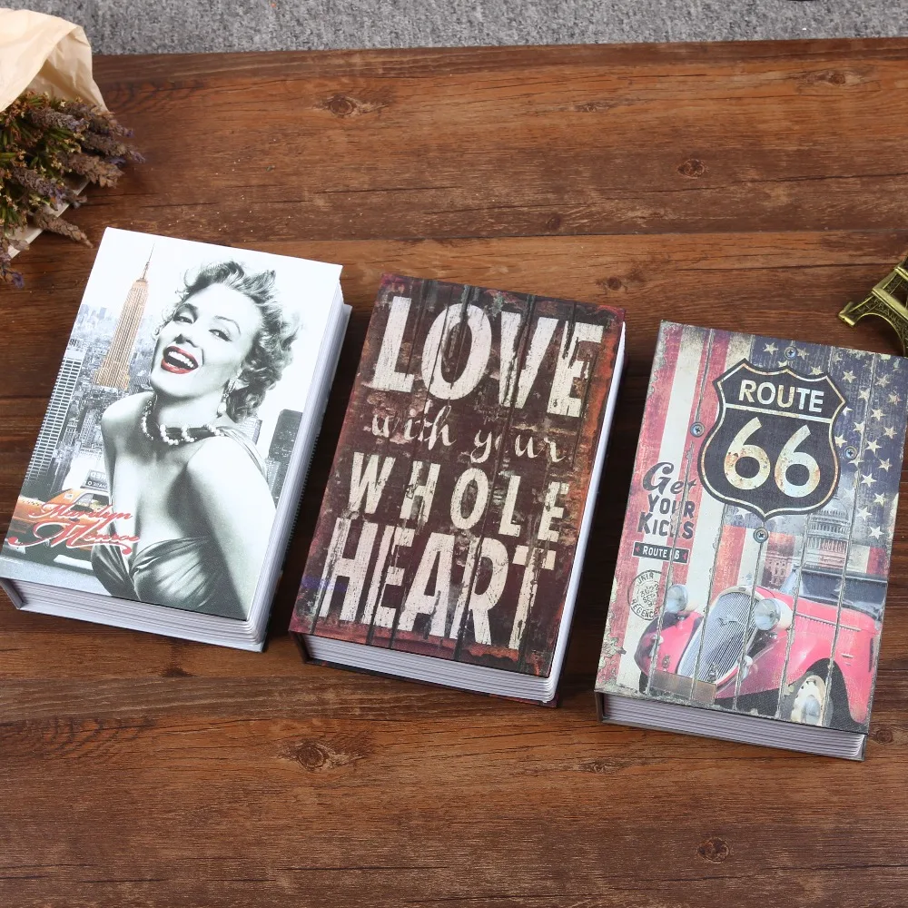 Tamaño S 10/Color llave cerradura libro cajas de seguridad ocultas viaje casa dinero joyas seguridad acero simulación libro 118*115*55mm