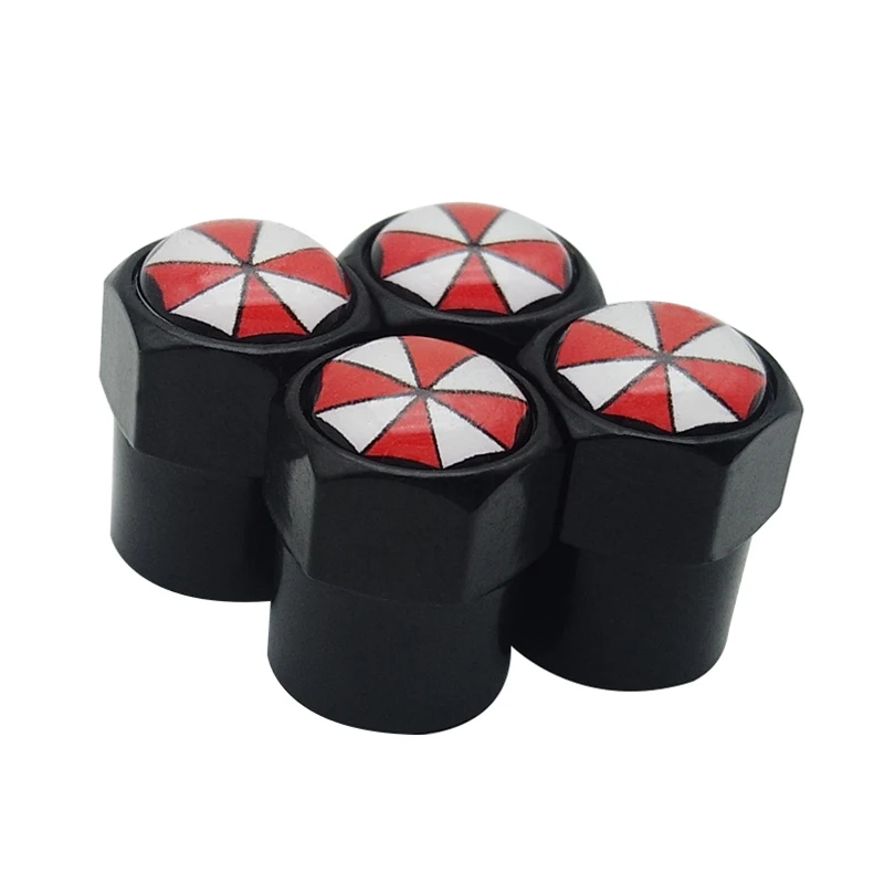 

4 x Car Styling Aluminum Zinc Alloy Resident Evil Umbrella Car Tire Valve Caps Wheel Tires Tyre Stem Air Cap Airtight Covers
