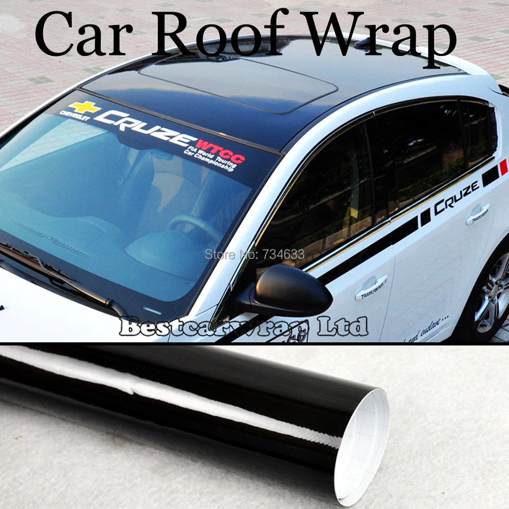 

PROTWRAPS 3 Layer Piano Gloss Black Vinyl for car roof wrap covering with Air Bubble Free car stickers foil Size 1.35x15m/Roll