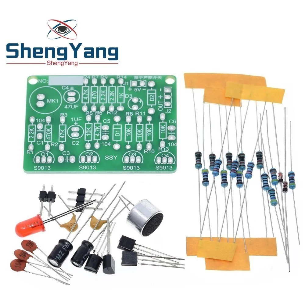 

TZT Electronic Acoustic Clap Control Switch DIY Kit Sound Sensor Electronic Circuit DIY Suit Integrated PCB Module