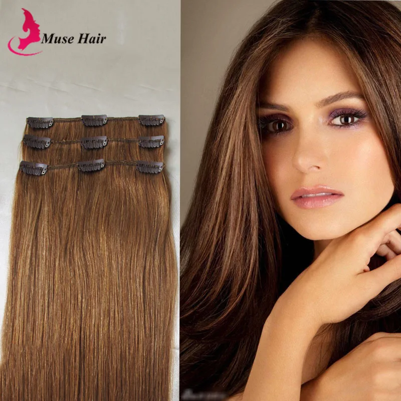 Muse Beauty Clip In Hair Extensions European Straight Hair Natural