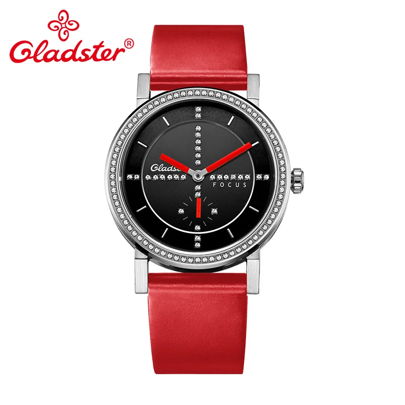 Часы Gladster женские с японским механизмом Miyota1L45 модные роскошные наручные кожаным