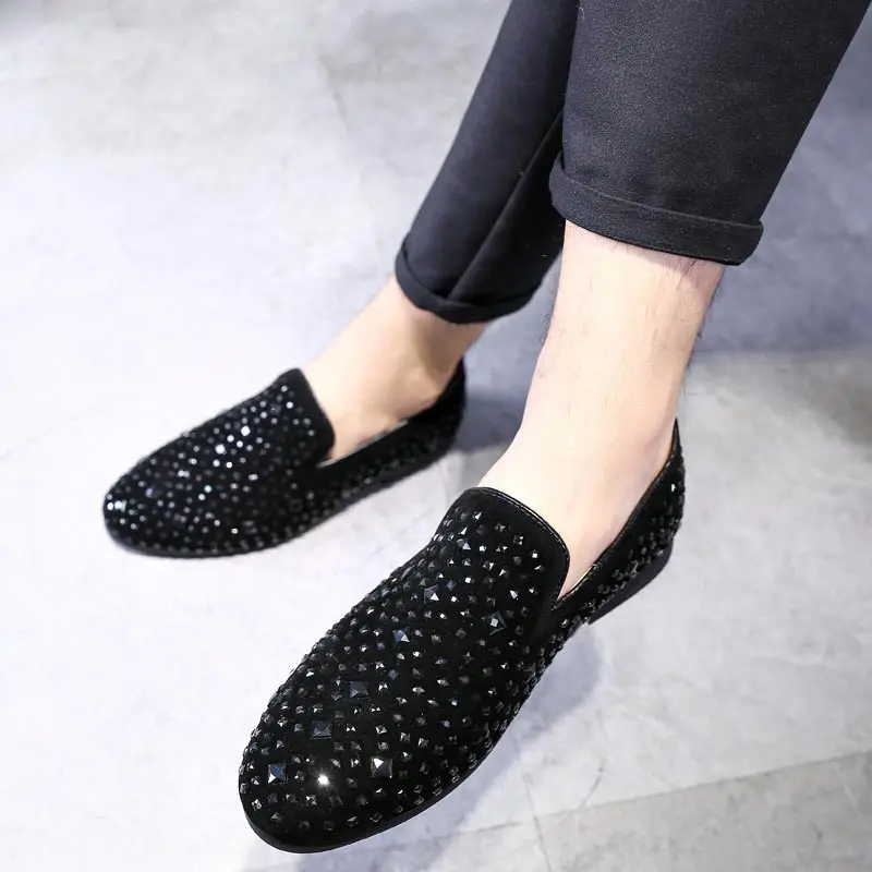 Men Casual Shoes Fashion Leather Men Loafers Moccasins Black Diamond ...