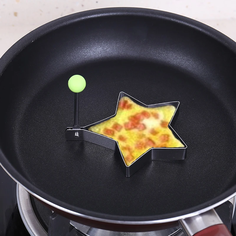 5pcs/Lot Stainless Steel Omelette Egg Mold DIY Frying Egg Rings Heart Round Flower Star Mouse Shaped Cooking Tools