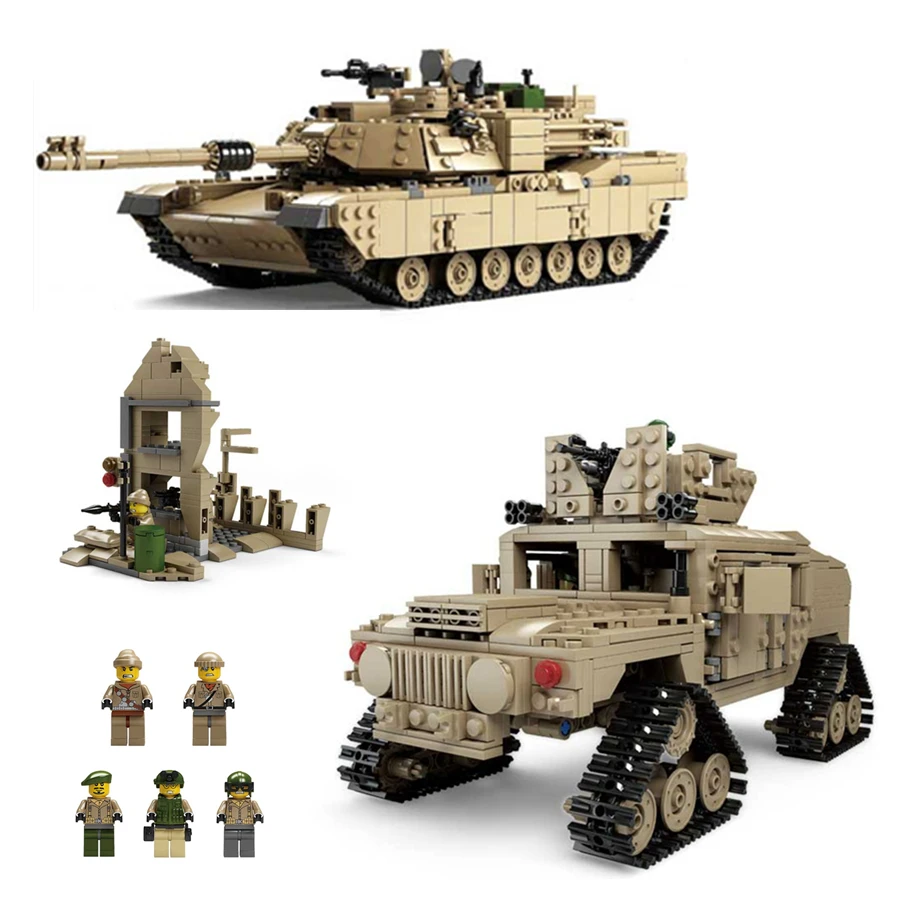 

KAZI M1A2 ABRAMS MBT fit Military technic Tank figures Deformation hummer Building Blocks bricks Toys gift kid