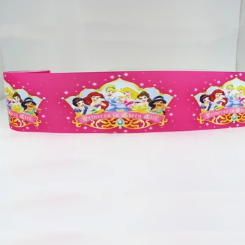 

50yards 7/8" 1" 1.5" 2" 3" 22mm 25mm 38mm 50mm 75mm princess printed grosgrain ribbon for headband hair bow hair tie