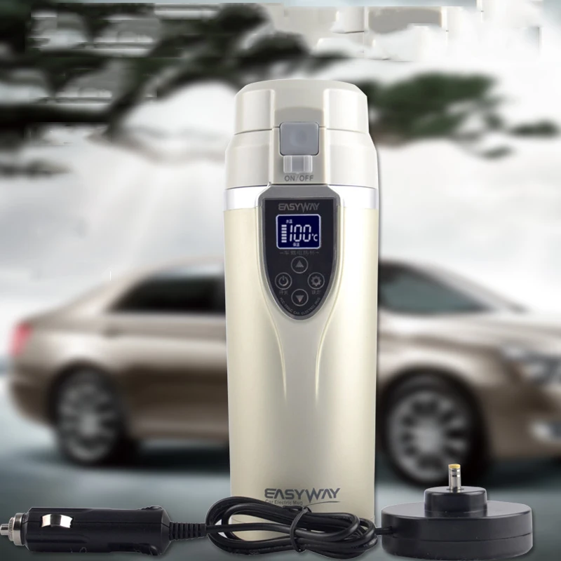 

Newest DC12V Car Cigarette Lighter Heating Cup Kettle Insulated Stainless Steel Water Heater Mug Boiling Travel Mug Coffee Cup