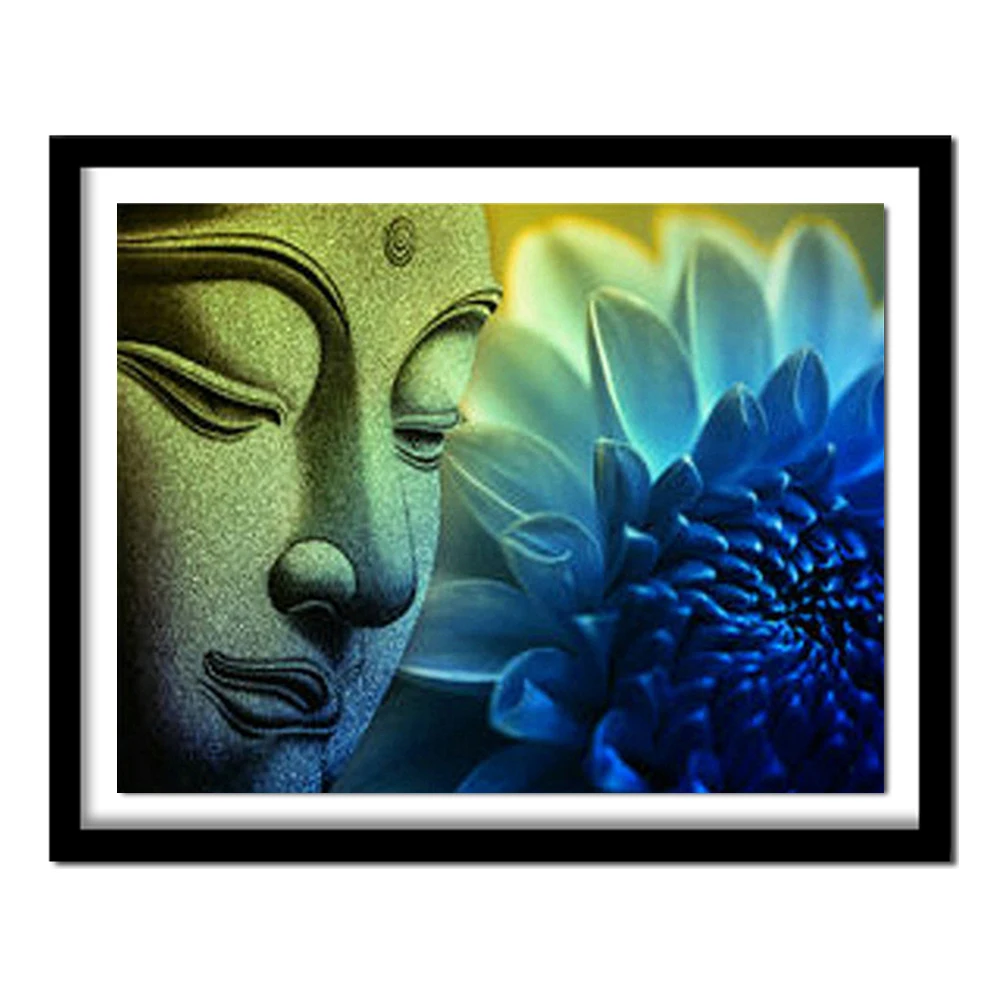 

Buddha&Lotus Icon Diamond Painting Cross Stitch Pattern Diamond Embroidery Full Square Rhinestone Hobby