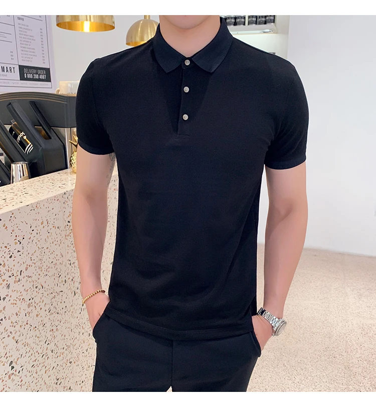 8 Цветов Летняя мужская рубашка поло с коротким рукавом простые мужские рубашки поло уличная тонкая посадка дышащие повседневные поло для мужчины высокого качества