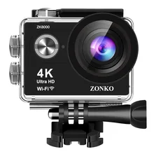 ZONKO Action Camera 4K Ultra HD WIFI Sports Camera, 12MP 170 Degree Wide-Angle Lens, 30M Waterproof Camera 2'' LCD Camcorder ZONKO Action Camera 4K Ultra HD WIFI Sports Camera, 12MP 170 Degree Wide-Angle Lens, 30M Waterproof Camera 2'' LCD Camcorder