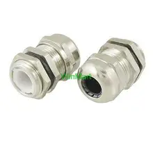 2 серебристого цвета Нержавеющая сталь M16 4-8 мм водонепроницаемый кабельный сальник