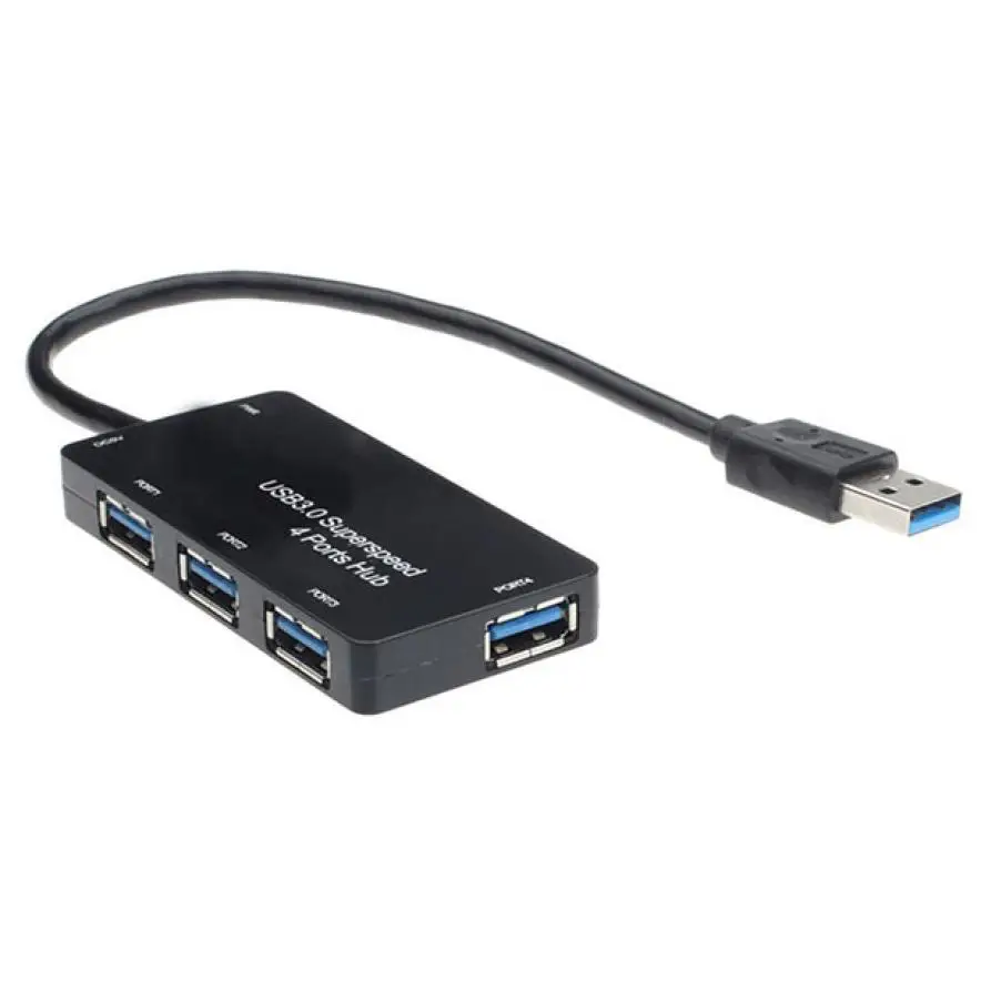 Carprie 0.2 м линии питания USB 3.0 4-Порты и разъёмы SuperSpeed компактный адаптер хаб для портативных ПК MAC Ultra Slim конструкция 18jan25