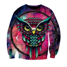 Fashion printed OWL Hoodie men women sweatshirts Hoodies Streetwear sweatshirt teens O neck tops mens boys Girls custom Clothes