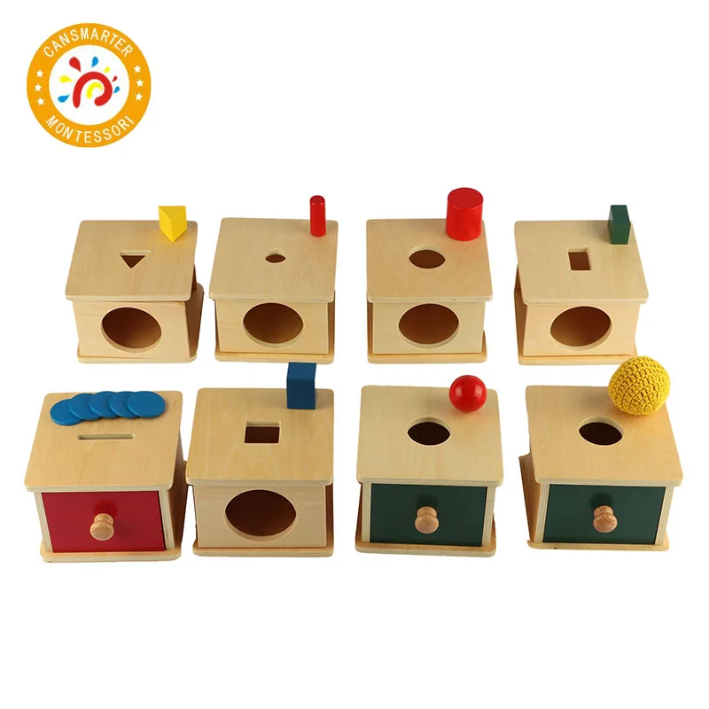

Montessori Children Educational Teaching Aids Wooden Imbucare Box Series Eight Piece Suit Kid Toy