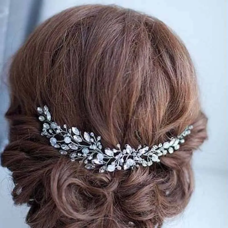 Handmade Beads Crystal Bridal Hair Flower Rhinestone Hair Jewelry