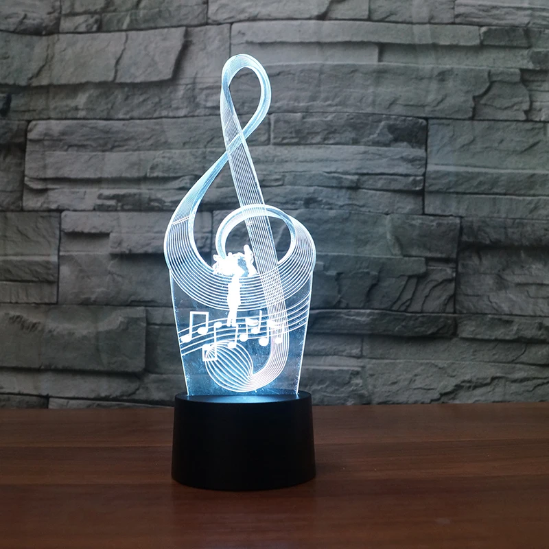 Музыкальная лампа, 3D ночник, детский игрушечный светодиодный 3D сенсорный Настольный светильник, 7 цветов, мигающий светодиодный светильник, рождественские украшения для дома