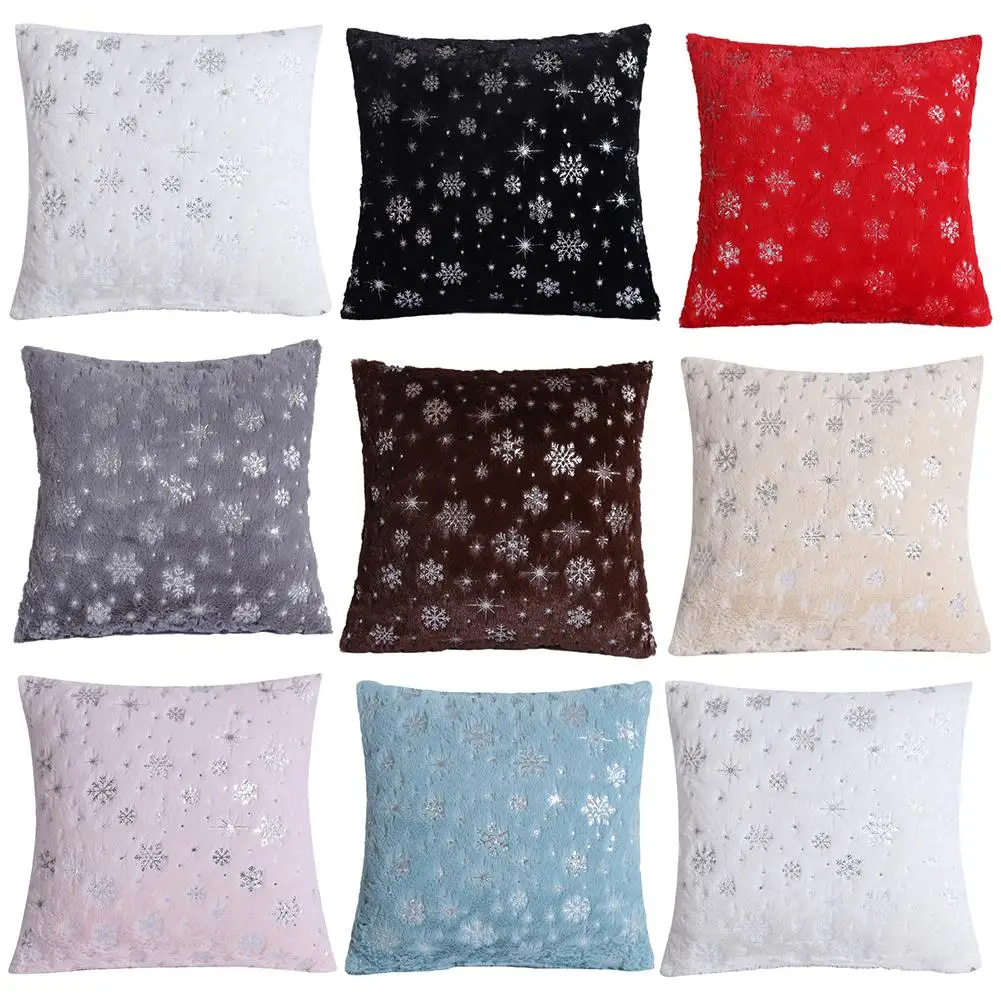 

1Pc Snowflake Plush Throw Pillow Case Cushion Cover Sofa Bed Car Cafe Office Decor
