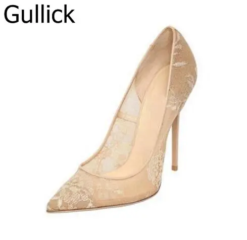 Summer Hottest Selling Women High Heel Shoes Elegant Lace Mesh Dress Shoes Pumps Ladies Slip On Thin Heels Sandal Free Shipping Women's Shoes