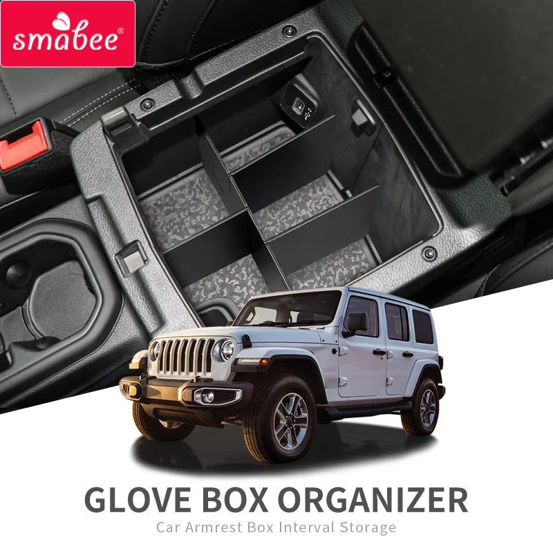 Smabee Car Armrest Box Interval Storage for JEEP Wrangler JL 2018 2019 2020 Console Tidying Interior Central | Автомобили и
